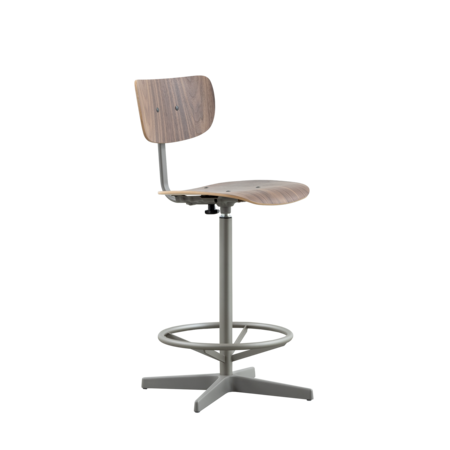 Jops Counter Bar Chair Pearl Mouse Grey | Walnut