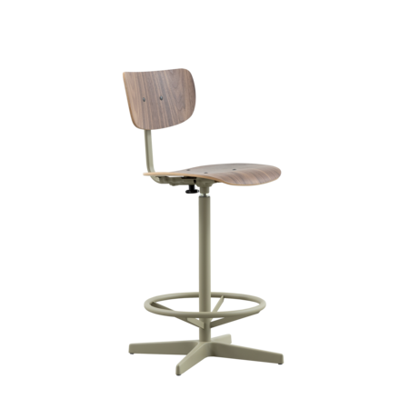 Jops Counter Barstoel Geelgrijs | Walnoot