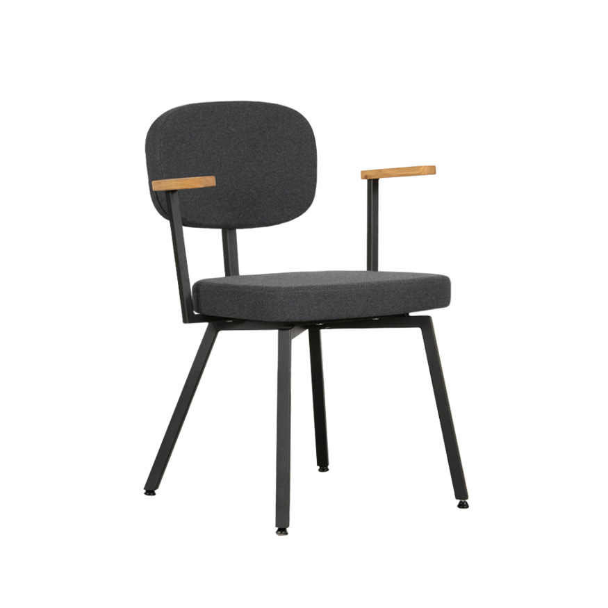 MK design stoel Met Eiken Armleggers Dykmeyer MK design stoel Met Eiken Armleggers