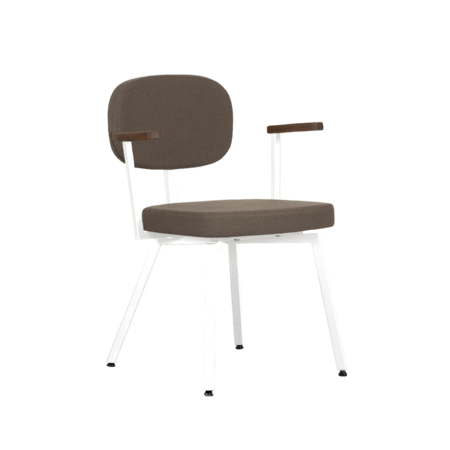 MK Chair White - Walnut Armrests | Forest