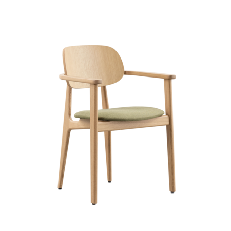 Sinni with armrests Oak | Seat Khaki