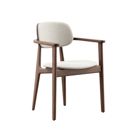 Sinni with armrests Walnut Coloured |  Linen