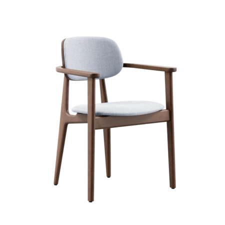 Sinni with armrests Walnut Coloured | Lightgrey
