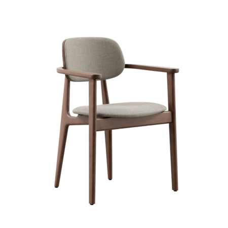 Sinni with armrests Walnut Coloured | Bisque