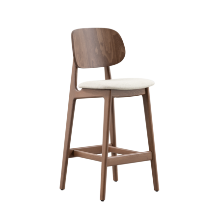 Sinni Counter Barstoel Walnoot | Zitting Linen