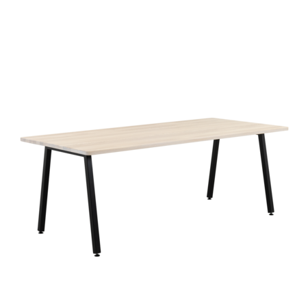 MK Tafel Zwart | Eiken Whitewash