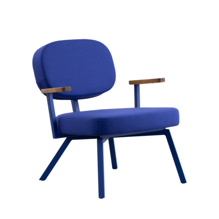 MK Fauteuil Ultramarijnblauw - Walnoot Armleggers | Indigo