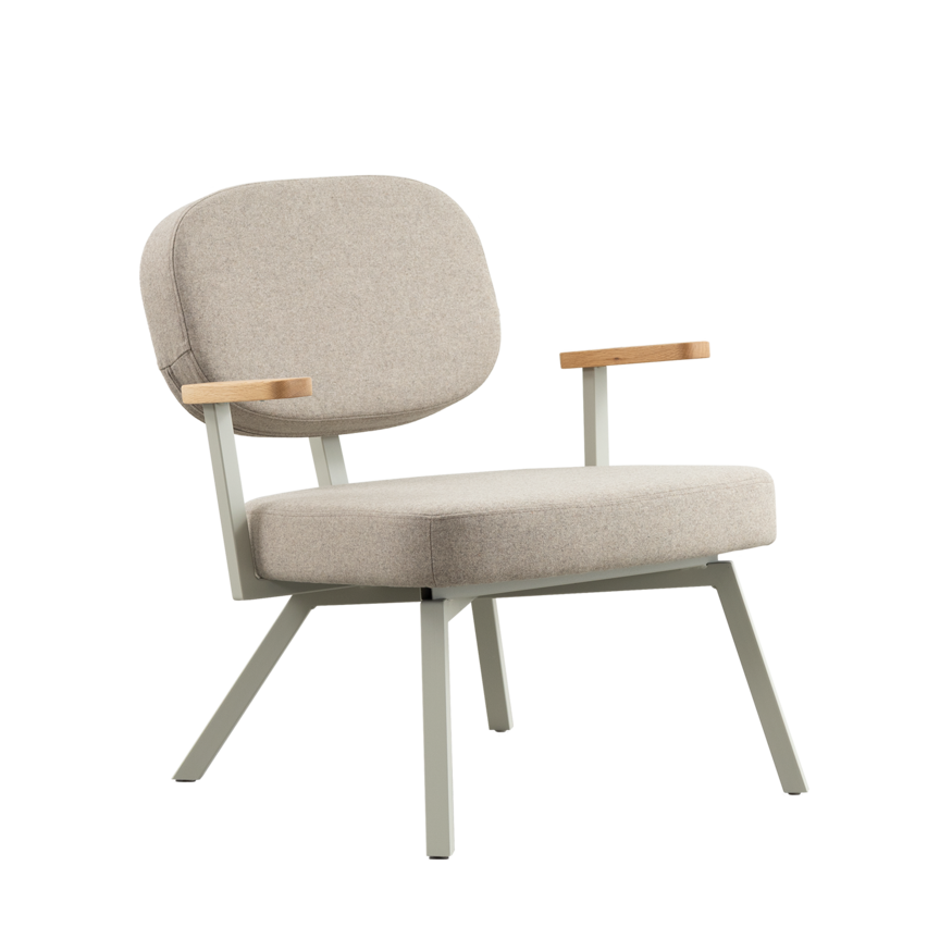 MK Design Fauteuil Met Eiken Armleuningen Dykmeyer MK Design Fauteuil Met Eiken Armleuningen