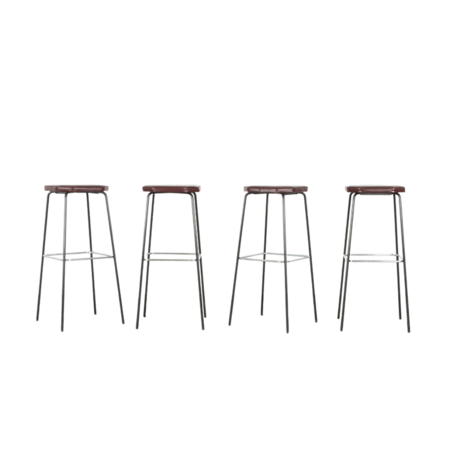 Set of 4 Salomonson bar stools skai upholstered AP Originals
