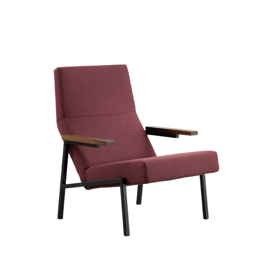 Spectrum design meubels Martin Visser SZ67 fauteuil donkerrood wol Spectrum