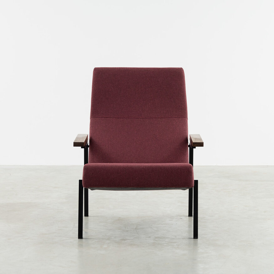 Spectrum design meubels Martin Visser SZ67 fauteuil donkerrood wol Spectrum
