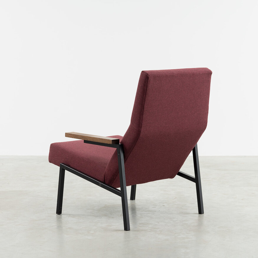 Spectrum design meubels Martin Visser SZ67 fauteuil donkerrood wol Spectrum