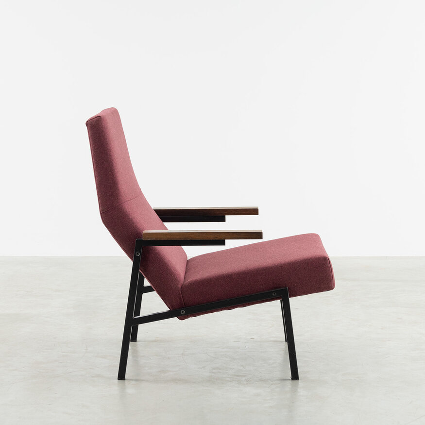 Spectrum design meubels Martin Visser SZ67 fauteuil donkerrood wol Spectrum