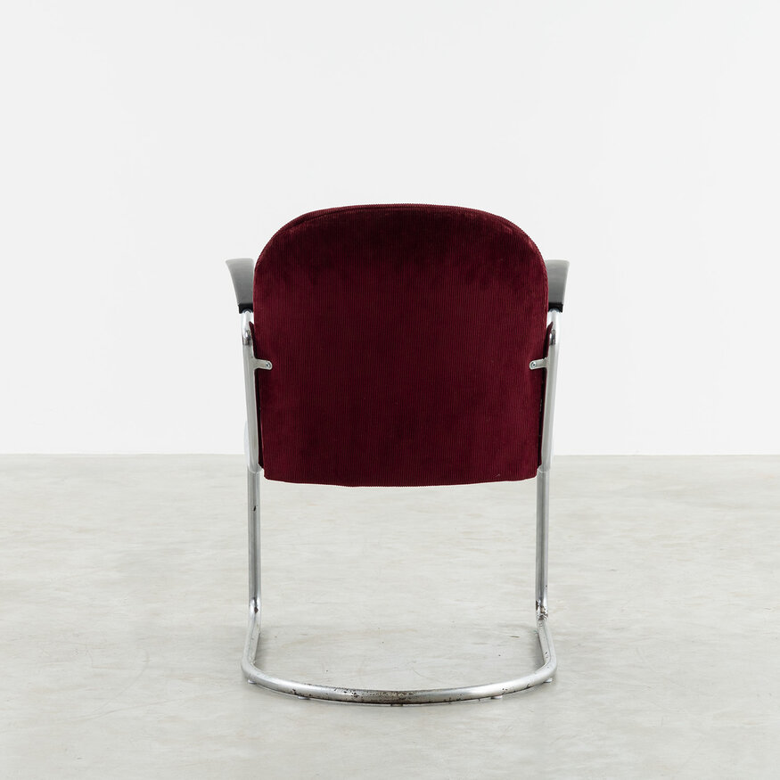 Gispen Gispen 413 ladies armchair early version 1930s dark red rib