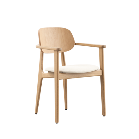 Sinni with armrests Oak | Seat Linen