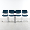 Gispen Set of 4 Gispen chairs model 1121 rib fabric