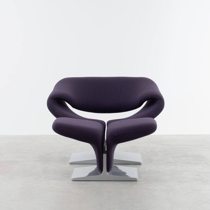 Artifort Pierre Paulin Ribbon lounge chair + ottoman purple Artifort