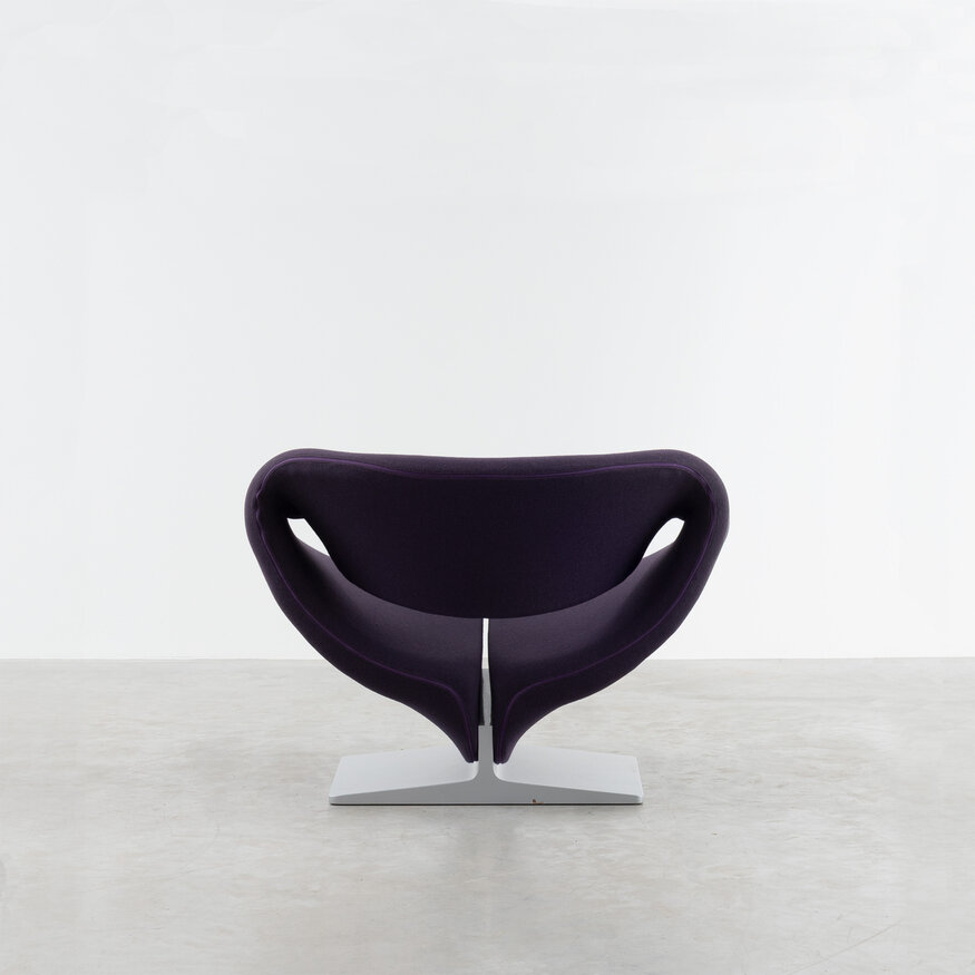 Artifort Pierre Paulin Ribbon lounge chair + ottoman purple Artifort