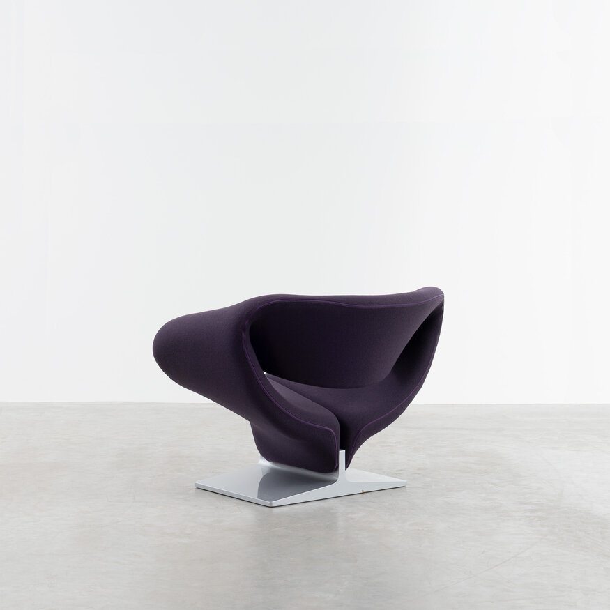 Artifort Pierre Paulin Ribbon lounge chair + ottoman purple Artifort