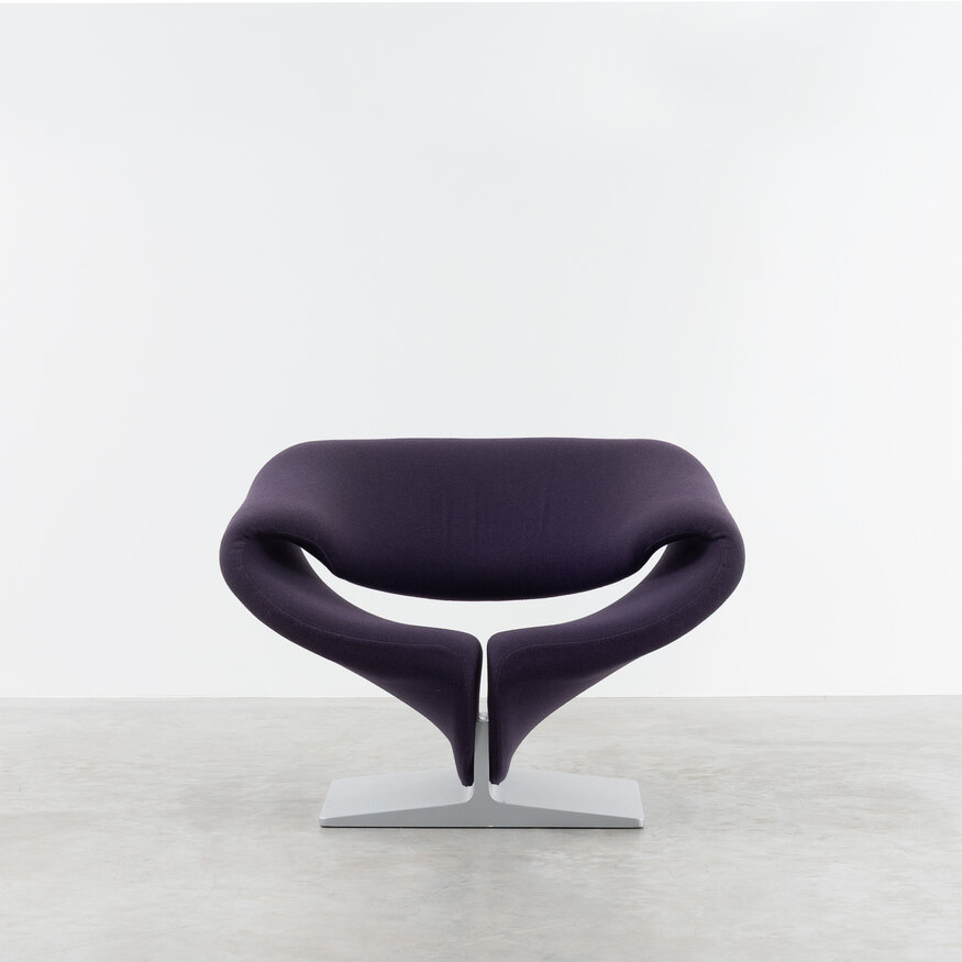 Artifort Pierre Paulin Ribbon lounge chair + ottoman purple Artifort