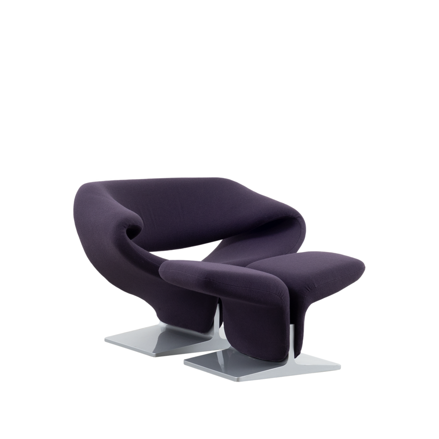 Artifort Pierre Paulin Ribbon lounge chair + ottoman purple Artifort