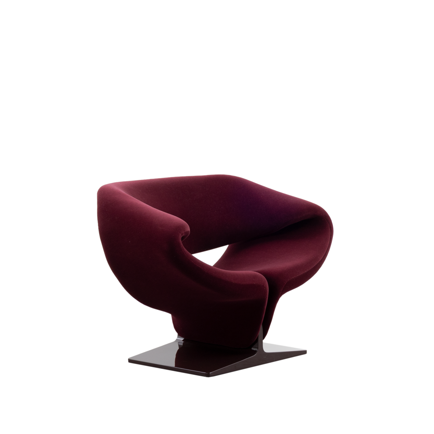 Artifort Pierre Paulin Ribbon lounge chair dark red Artifort