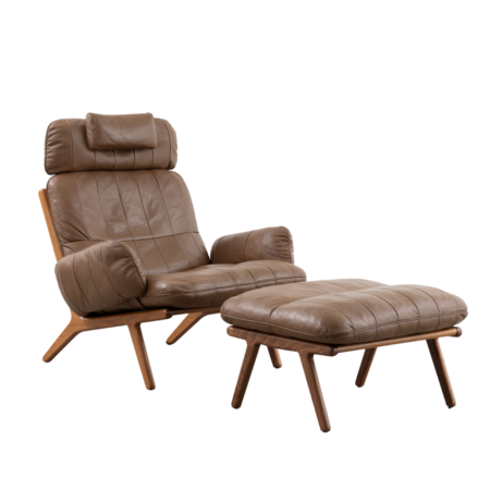De Sede DS531 Brasil lounge chair + ottoman wood and leather