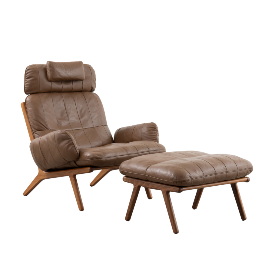 De Sede De Sede DS531 Brasil lounge chair + ottoman wood and leather