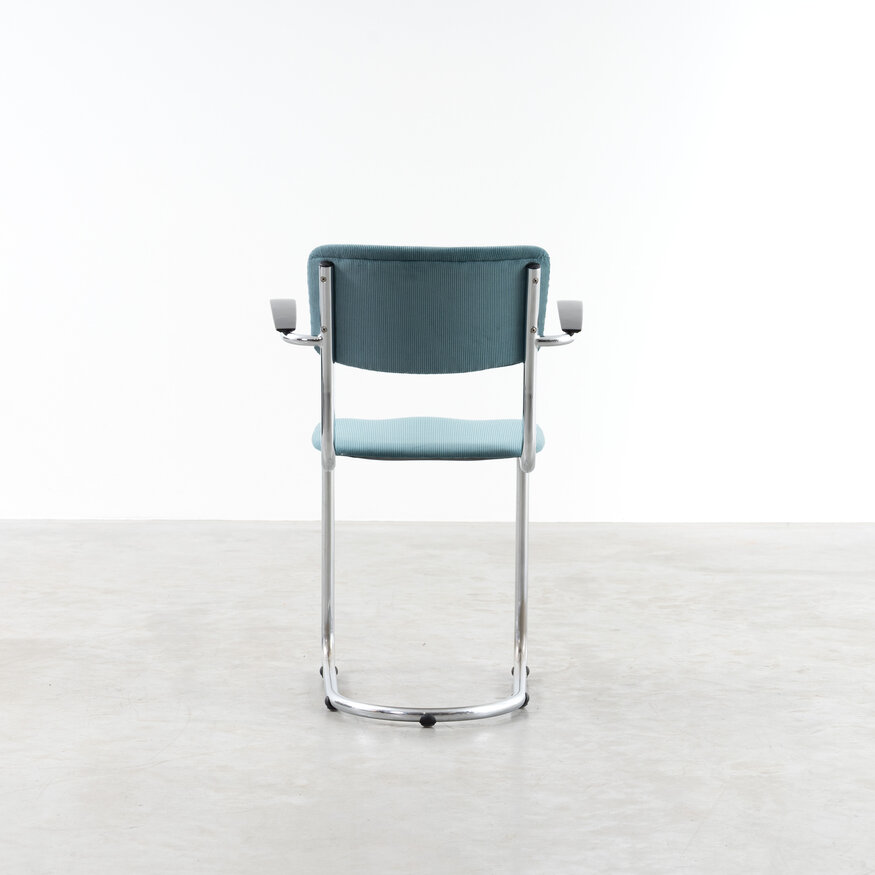 De Wit De Wit 1017 chair rib fabric sea blue