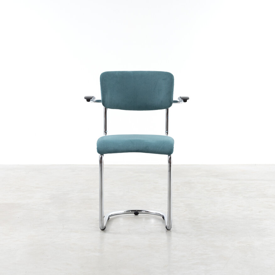 De Wit 1017 stoel ribstof zeeblauw De Wit De Wit 1017 stoel ribstof zeeblauw