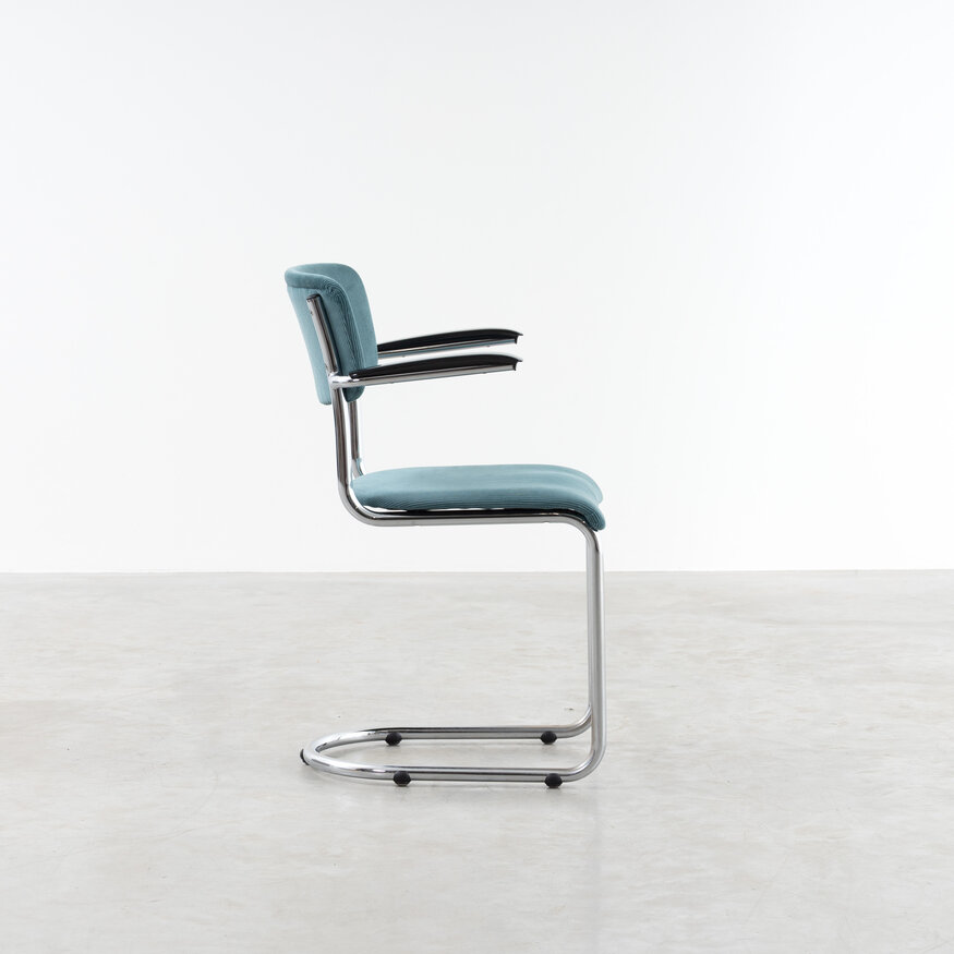 De Wit De Wit 1017 chair rib fabric sea blue