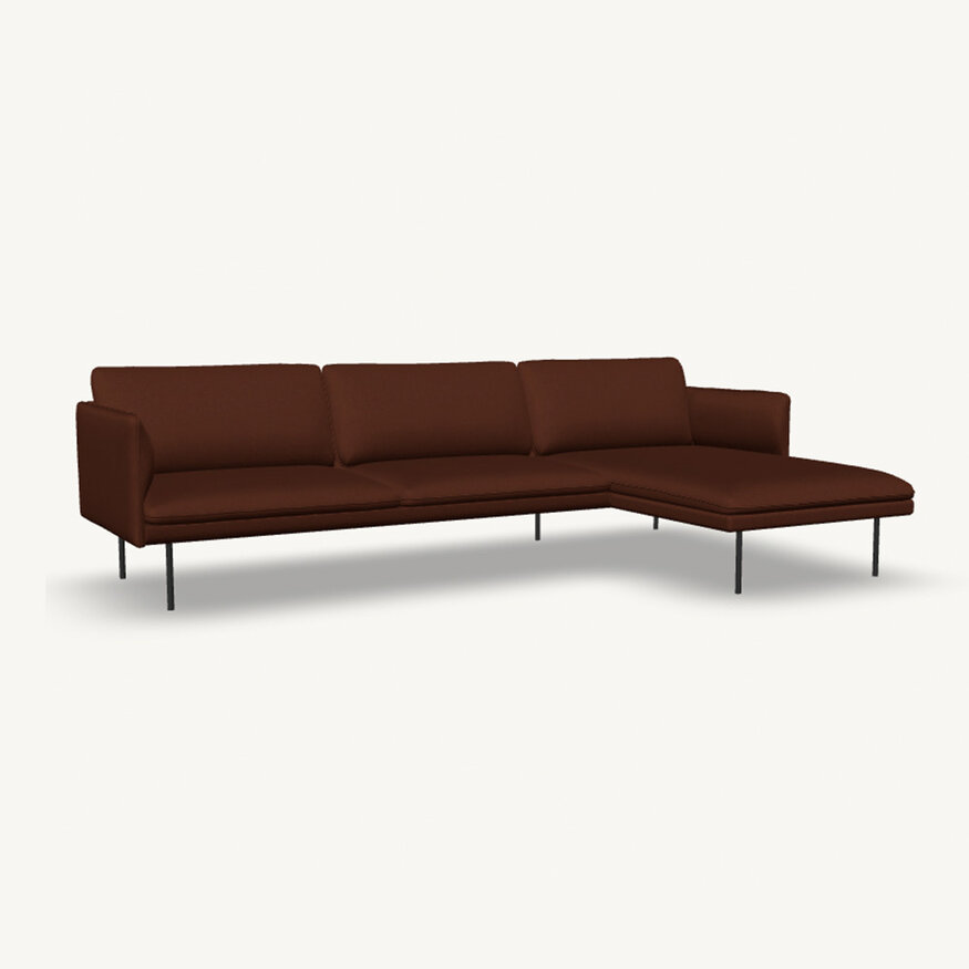 Jolin 2,5-seater with Chaise Longue Right | Denno 1265 Rusty Orange Sav & Økse Jolin 2,5-seater with Chaise Longue Right | Denno 1265 Rusty Orange