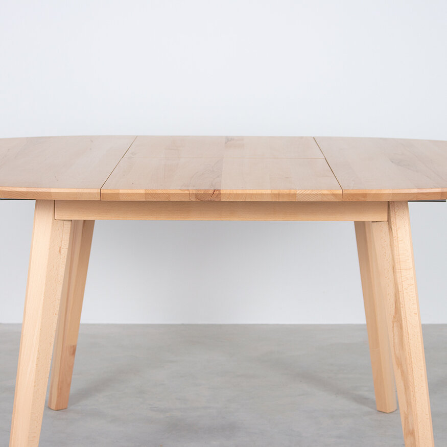 Nonne tafel uitschuifbaar geolied beuken / fenix 0717 130+1x50 Sav & Økse Nonne tafel uitschuifbaar geolied beuken / fenix 0717 130+1x50