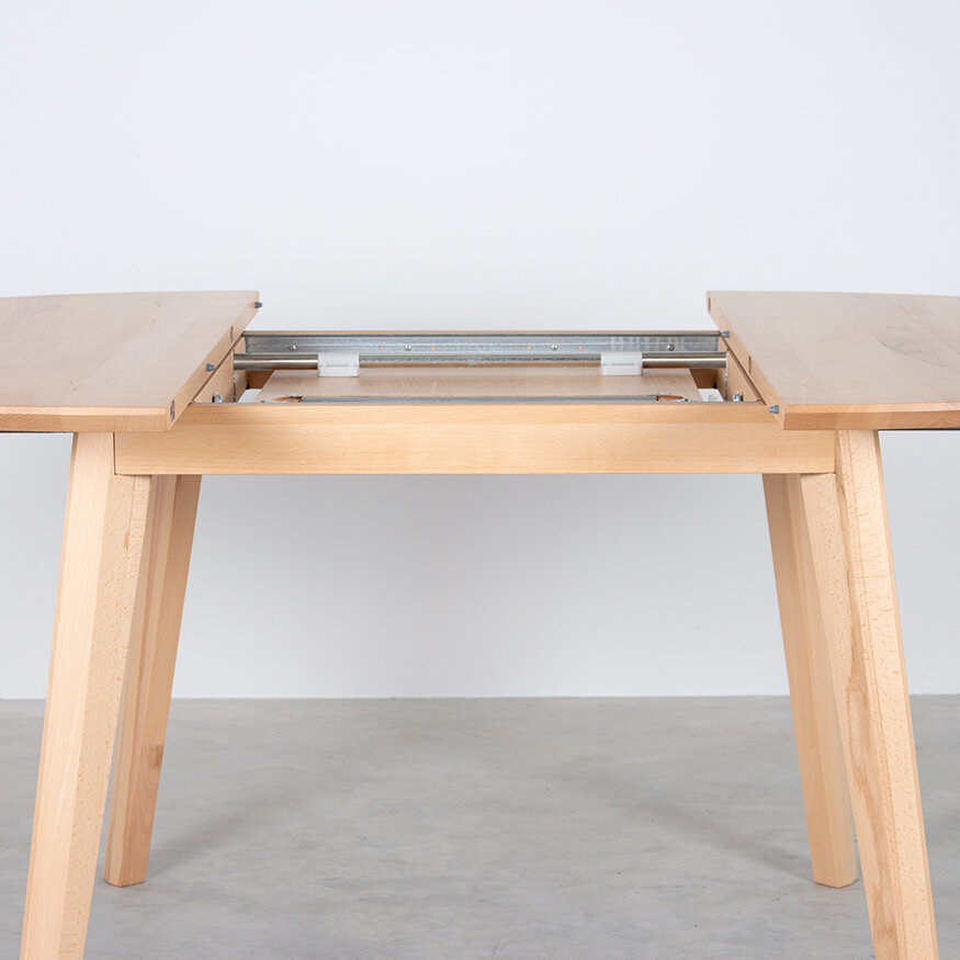 Nonne tafel uitschuifbaar geolied beuken / fenix 0717 130+1x50 Sav & Økse Nonne tafel uitschuifbaar geolied beuken / fenix 0717 130+1x50