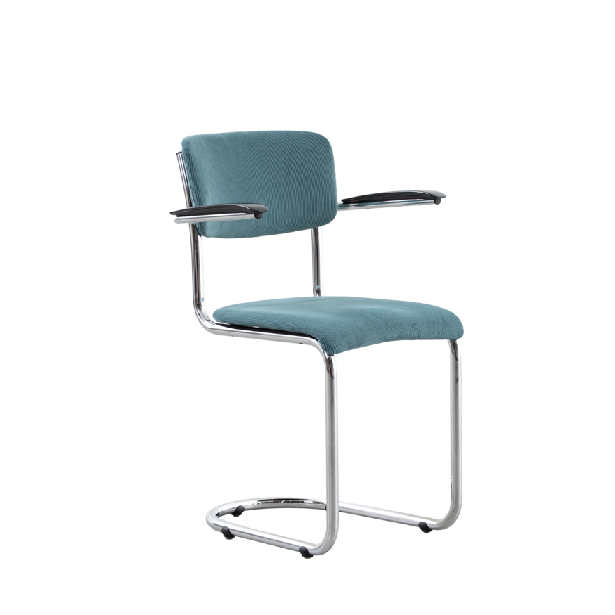 De Wit De Wit 1017 chair rib fabric sea blue