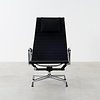 Vitra Eames EA124 lounge chair and EA125 ottoman black hopsak Vitra