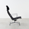 Vitra Eames EA124 lounge chair and EA125 ottoman black hopsak Vitra