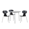 Fritz Hansen Arne Jacobsen set Egg table + 3 Ant chairs 3 leg black Fritz Hansen