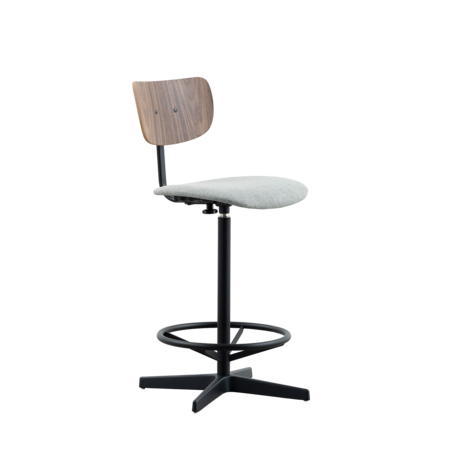 Jops Counter Bar Chair Graphite Black | Walnut | Seat Sage
