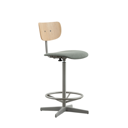 Jops Counter Barstoel Parelmoer muisgrijs | Eiken | Zitting Forest