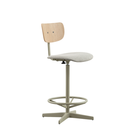 Jops Counter Bar Chair Black Green | Oak | Seat Thyme