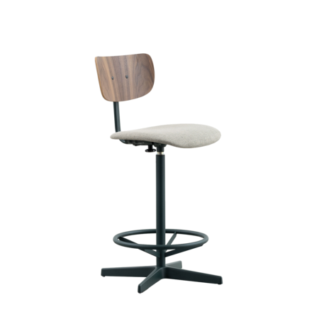 Jops Counter Barstoel Zwartgroen | Walnoot | Zitting Thyme