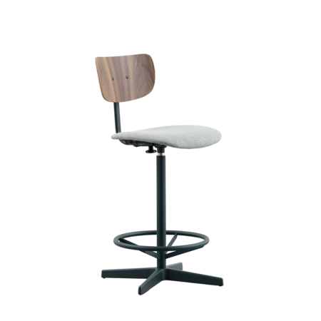 Jops Counter Bar Chair Black Green | Walnut | Seat Sage