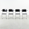Dutch Originals Set of 4 Gispen 201 chairs wood matt chrome frame Dutch Originals