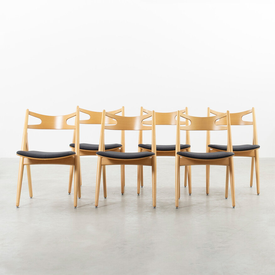 Carl Hansen Set van 6 Hans Wegner CH29 stoelen Carl Hansen