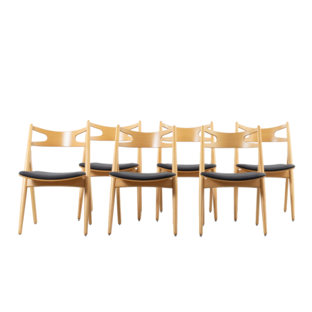 Set van 6 Hans Wegner CH29 stoelen Carl Hansen