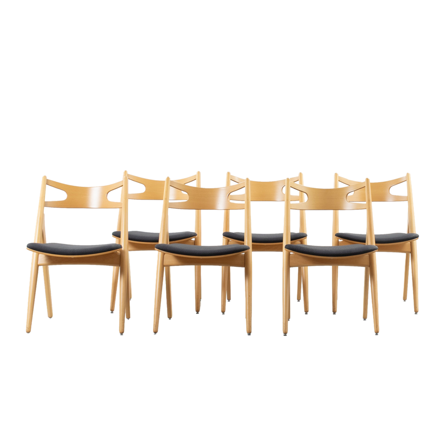 Carl Hansen Set of 6 Hans Wegner CH29 chairs Carl Hansen