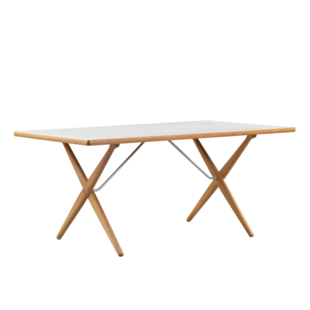 Hans J Wegner tafel AT303 eiken met zwart linoleum Andreas Tuck
