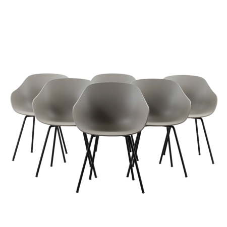 Set van 6 Hay About A Chair stoelen grijs Hay