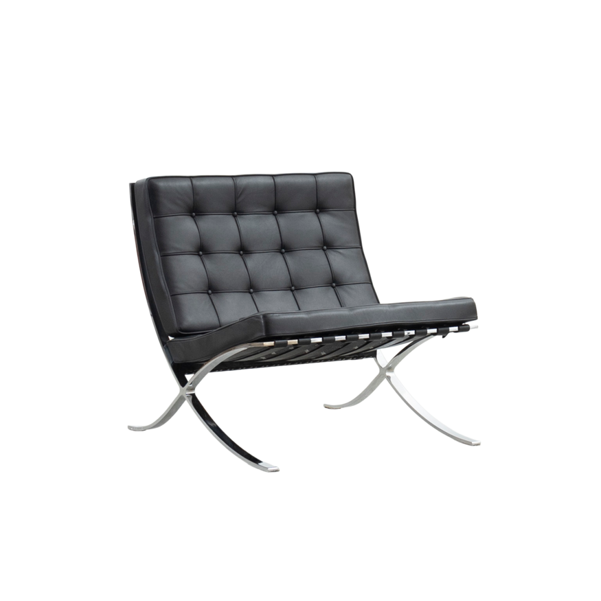 Knoll Mies van der Rohe Barcelona Lounge Chair zwart leer Knoll